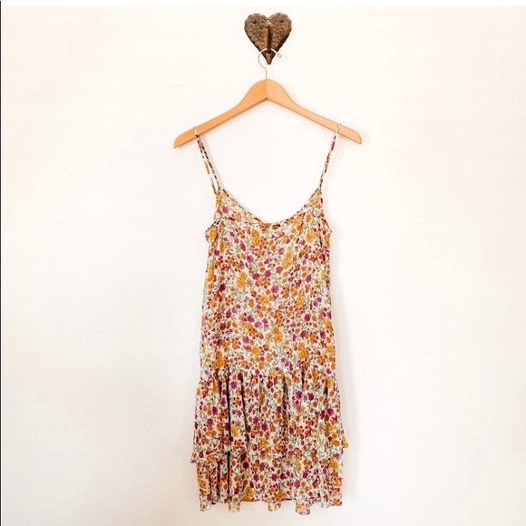 Zara floral spaghetti strap sundress with ruffles - Picture 2 of 8